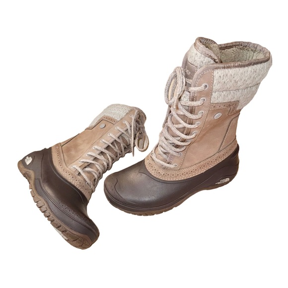 TNF THE NORTH FACE Shellista 2 midi fur leather snow boots women’s size 6 - Picture 13 of 17